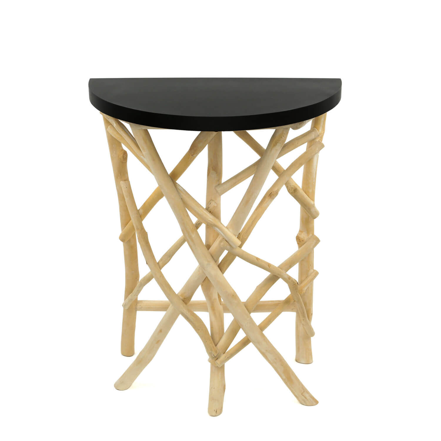 Beistelltisch Treibholz MDF Handarbeit 160 cm in Natur Schwarz