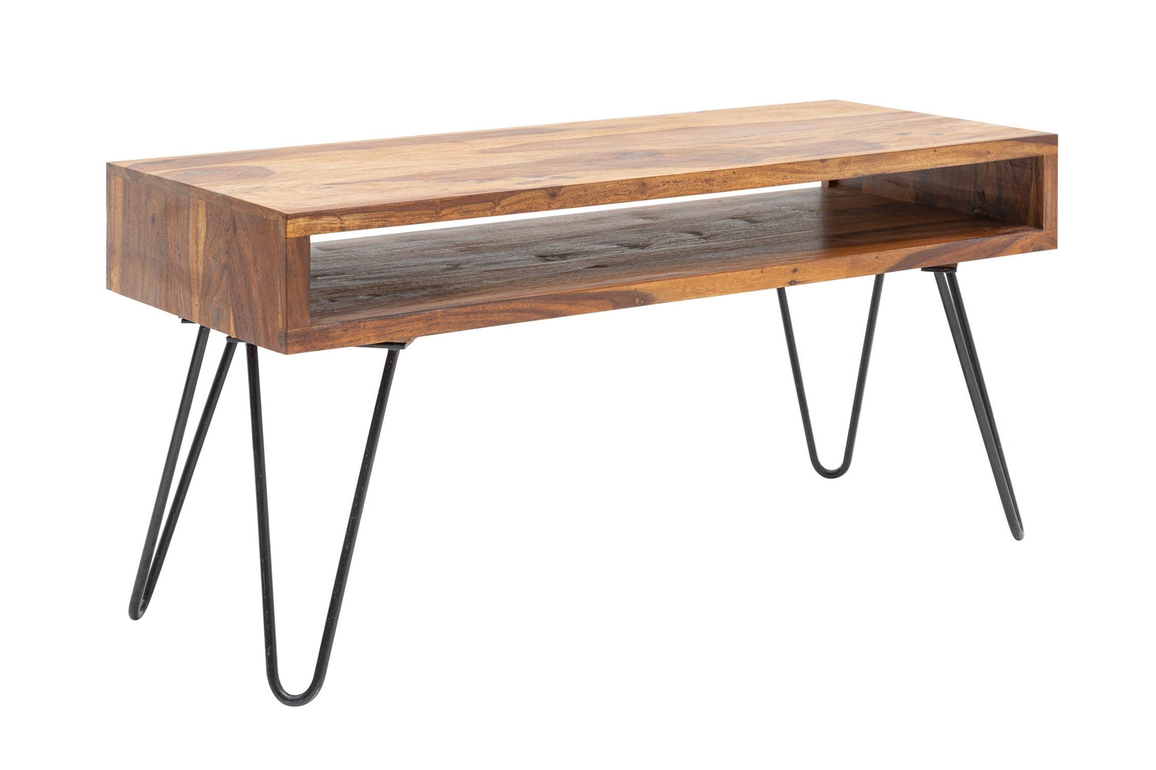 Couchtisch Sheesham Holz Metall 100 x 50 cm