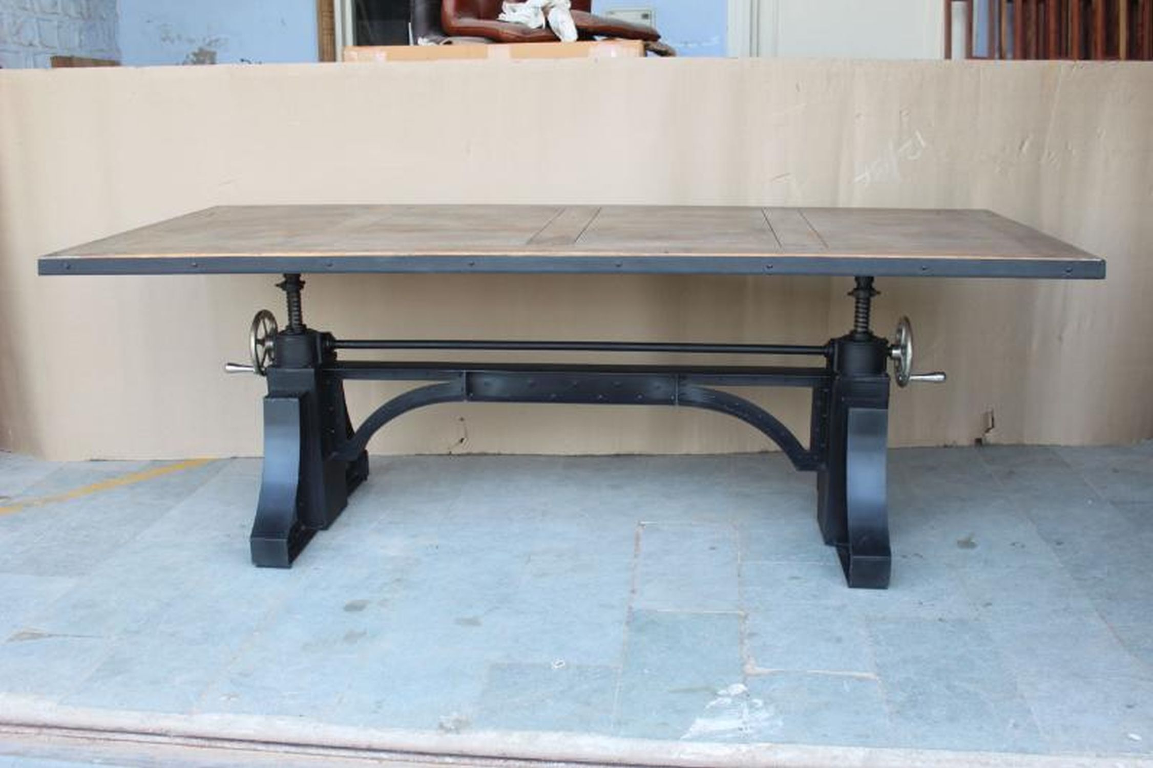 Esstisch Mangoholz Eisen 240x94 cm in Shabby Holz Schwarz