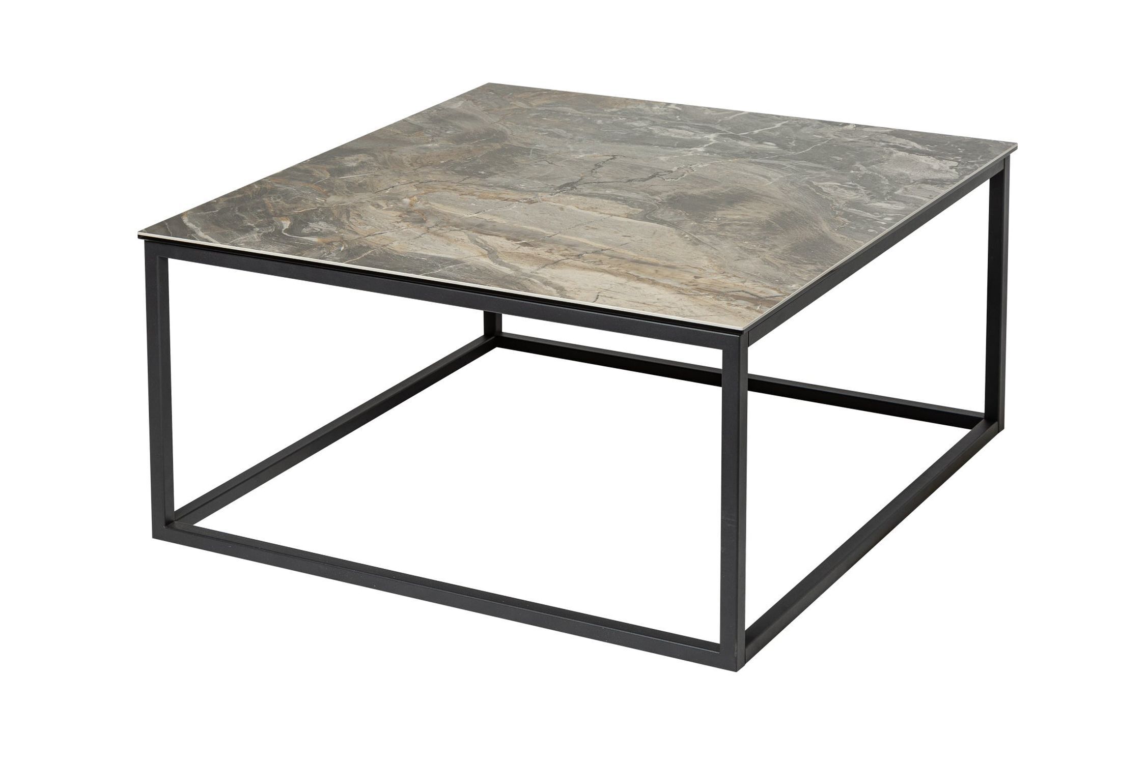 Couchtisch Keramik in Marmor Optik Schwarz 75x75cm (LxBxH)