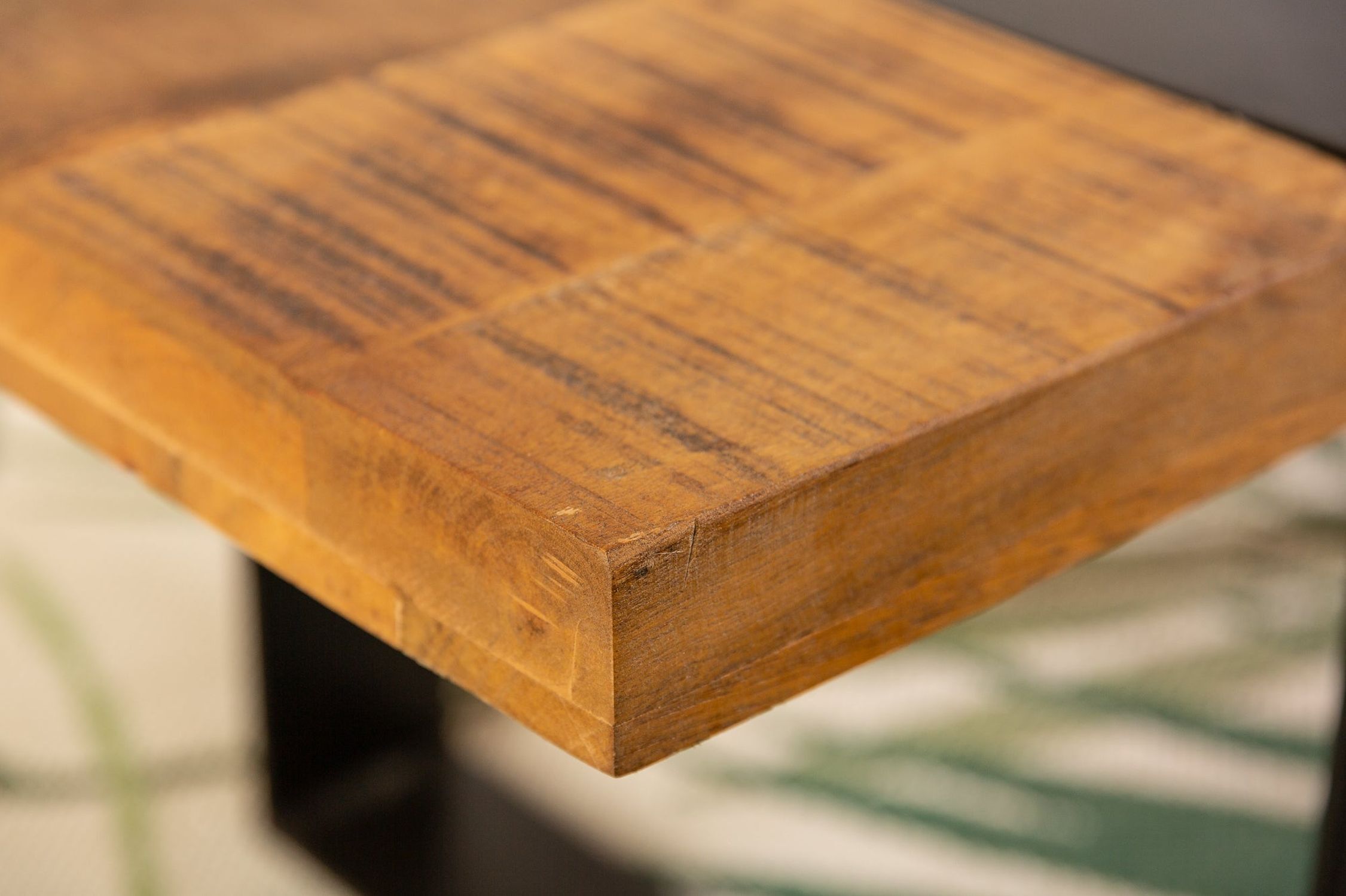 Couchtisch Mango Holz Metall 100 x 60 cm Kufengestell