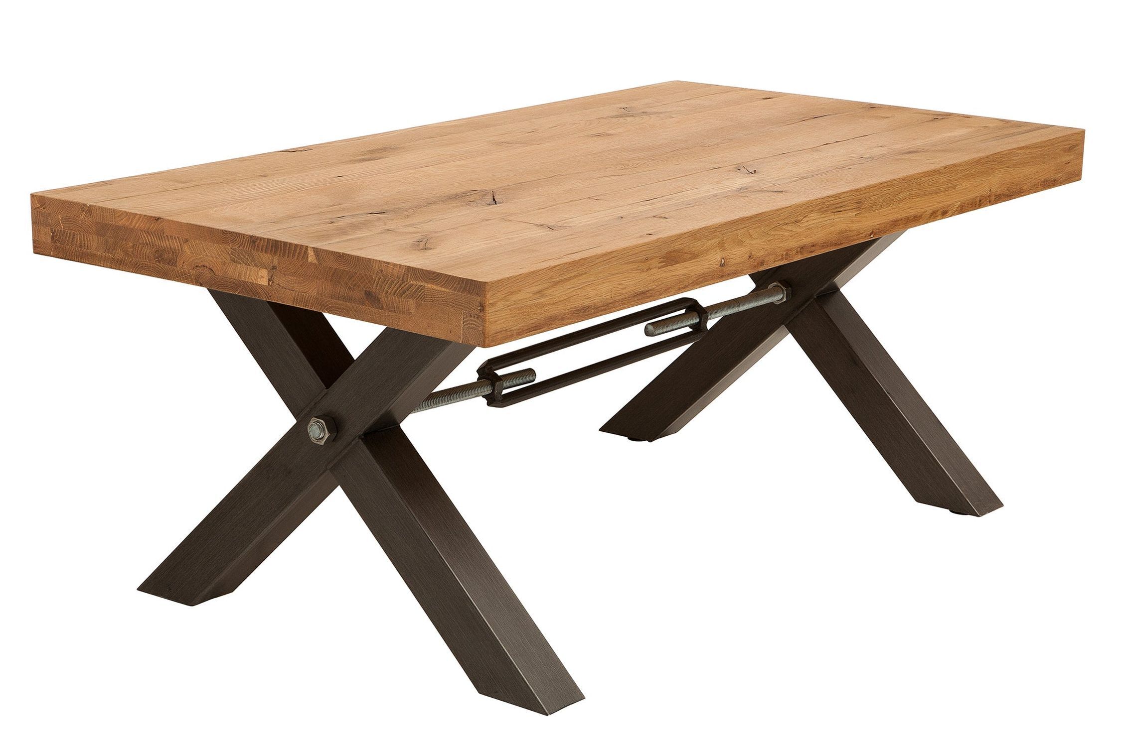 Couchtisch Holz (Wildeiche) Metall 110 x 60 cm