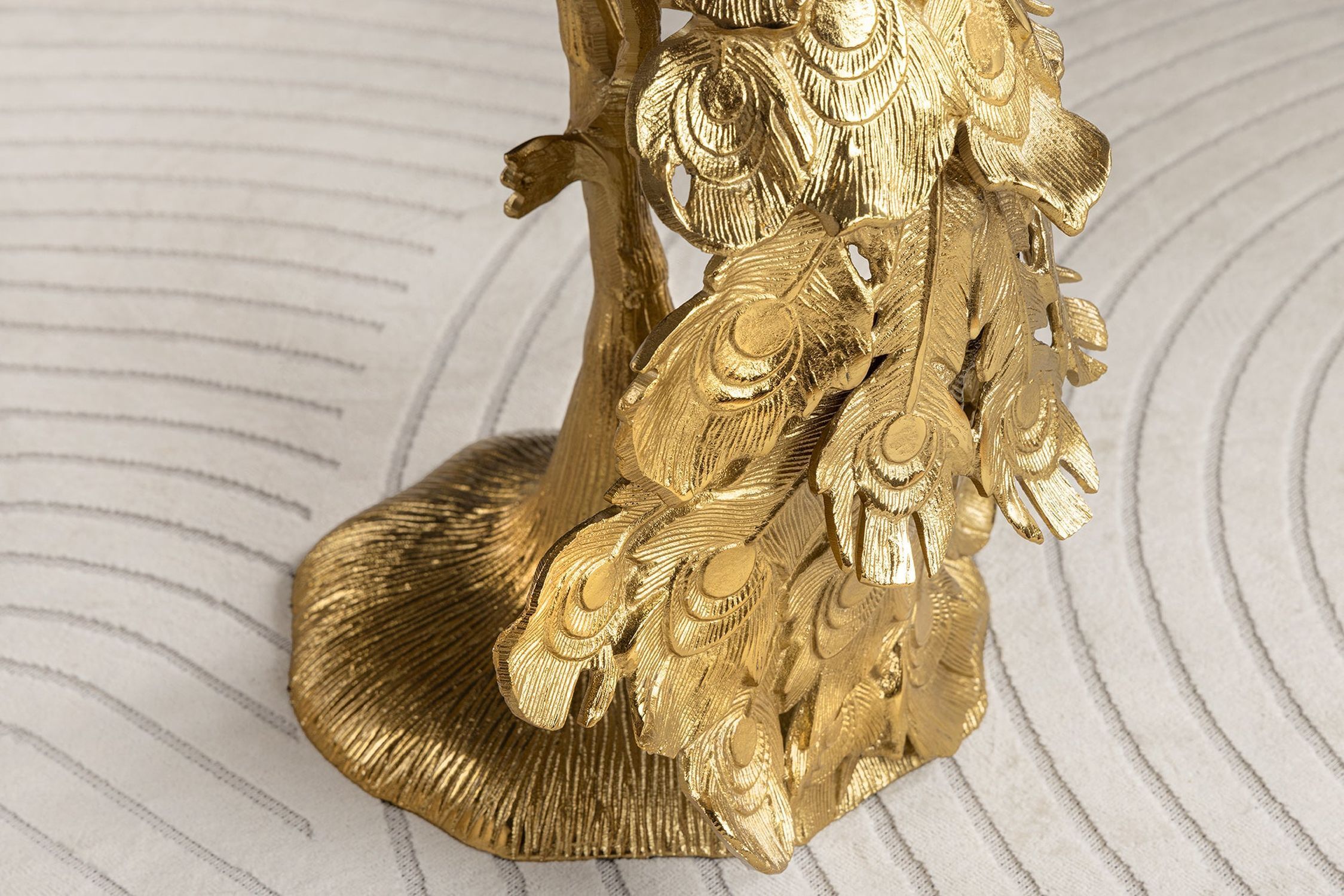 Beistelltisch Marmor Metall in Weiß Gold 33x31 cm Handarbeit