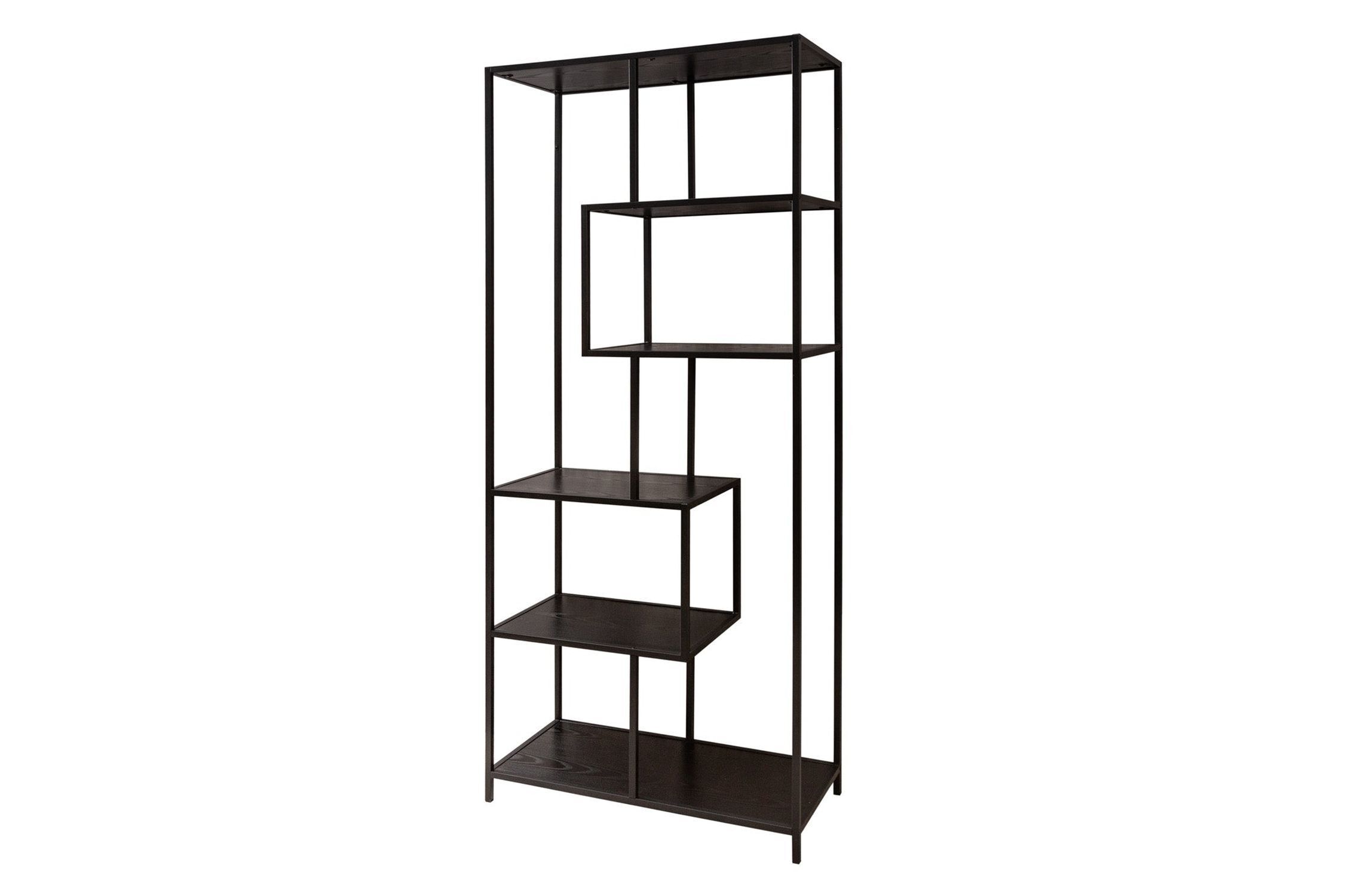 Standregal Schwarz 77 x 185 cm Modern asymmetrisch