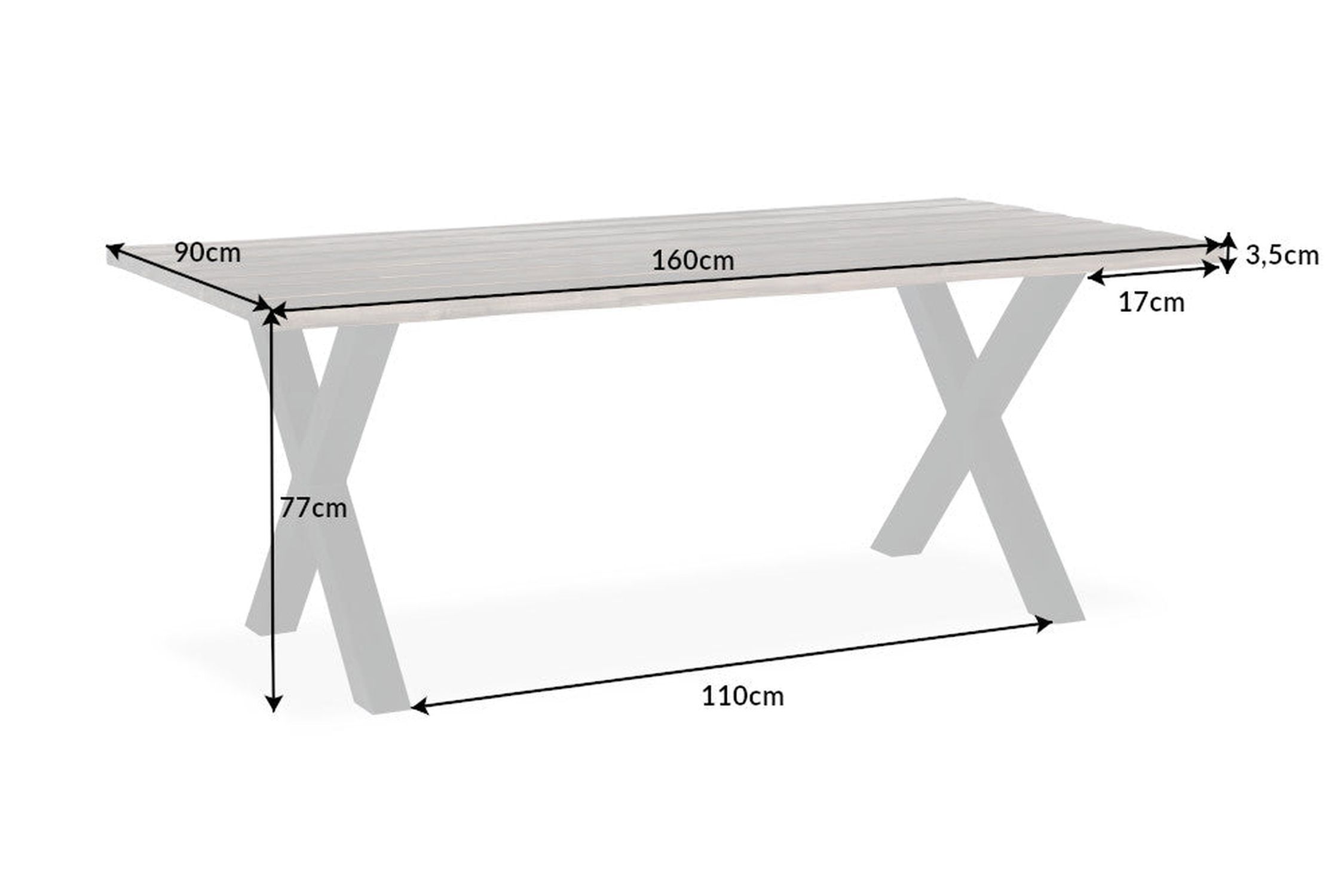 Esstisch Baumkante Akazienholz Metall Braun Schwarz 160x90cm