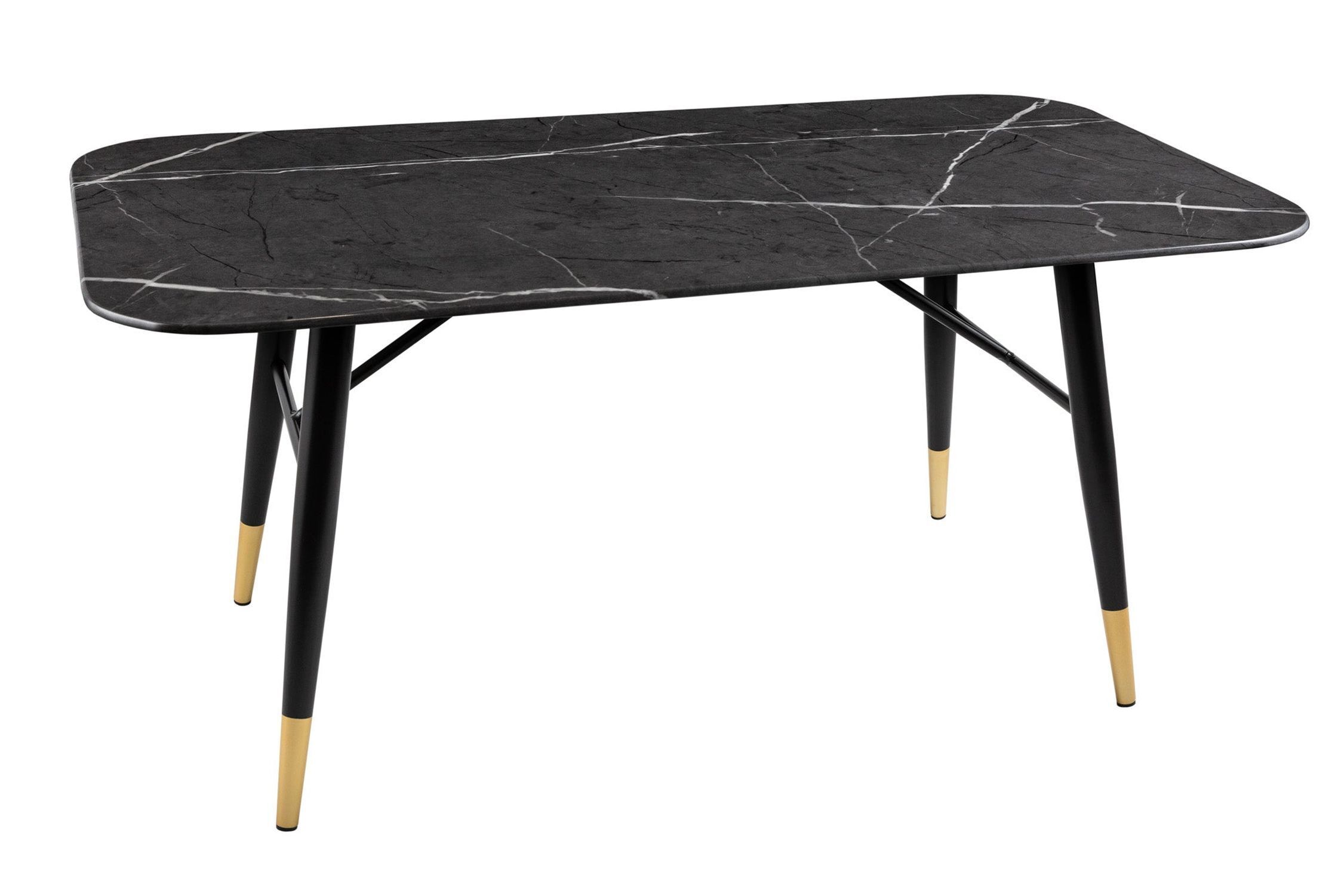 Couchtisch Hartglas Metall in Marmor Optik 110x60 cm