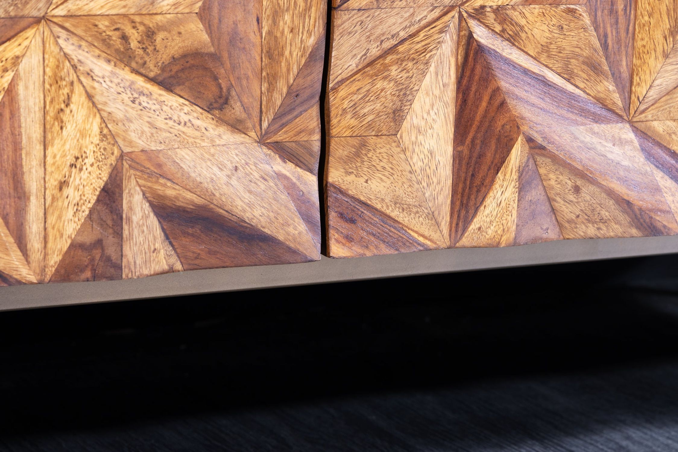 Highboard Holz Sheesham Metall 100 x 135 cm Handarbeit