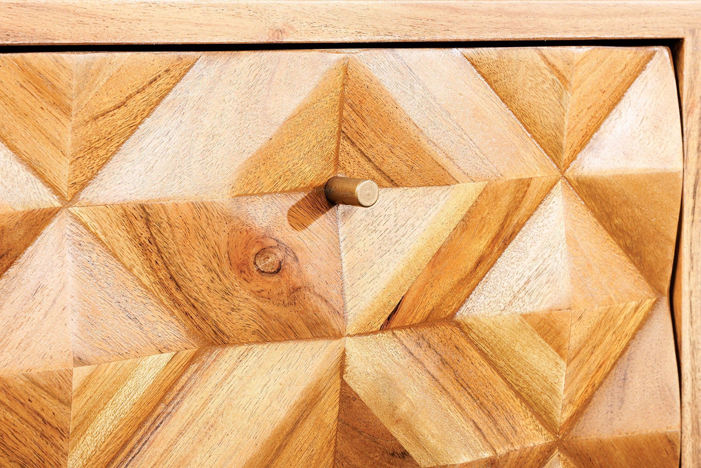 Schreibtisch mit Schublade Sheesham Holz Metall 132x50 cm