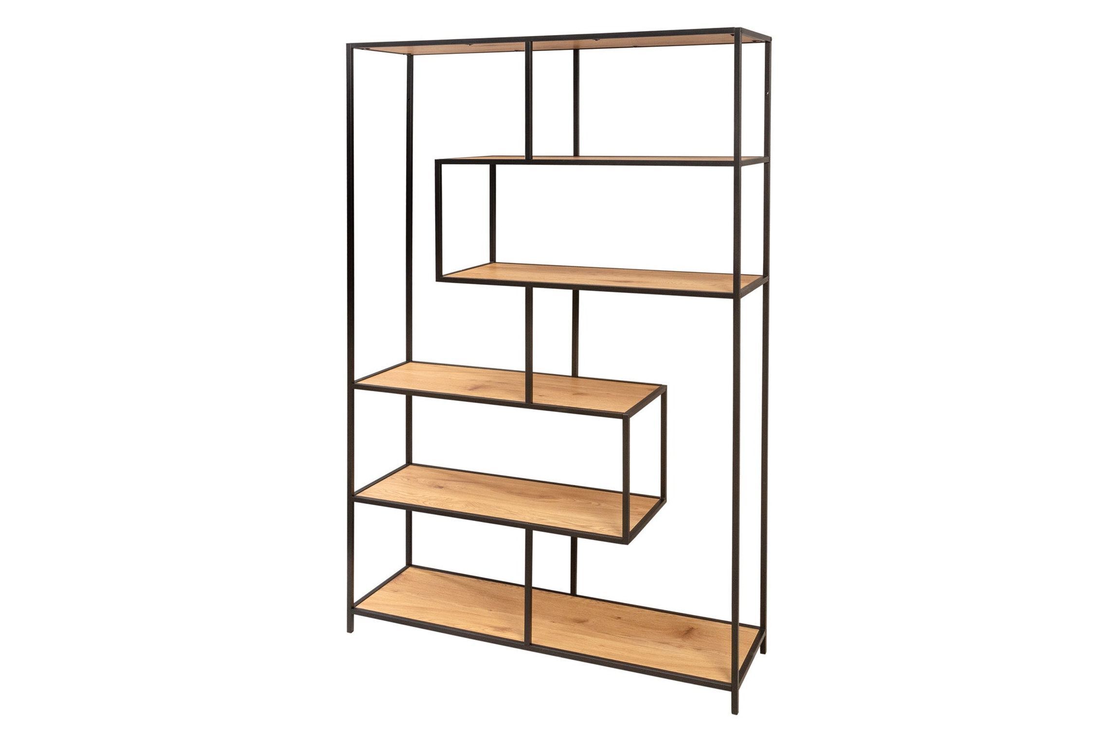 Standregal Modern 114 x 185 cm in Holz Optik asymmetrisch